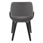 Fabrico Black Wood Grey Faux Leather Accent Chairs MCM (Set of 2) 13 Fabrico Black Wood Grey Faux Leather Accent Chairs MCM (Set of 2)