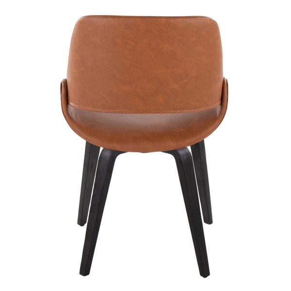 Fabrico BlackCamel Faux Leather Mid Century Modern Accent Chairs Set of 2 4