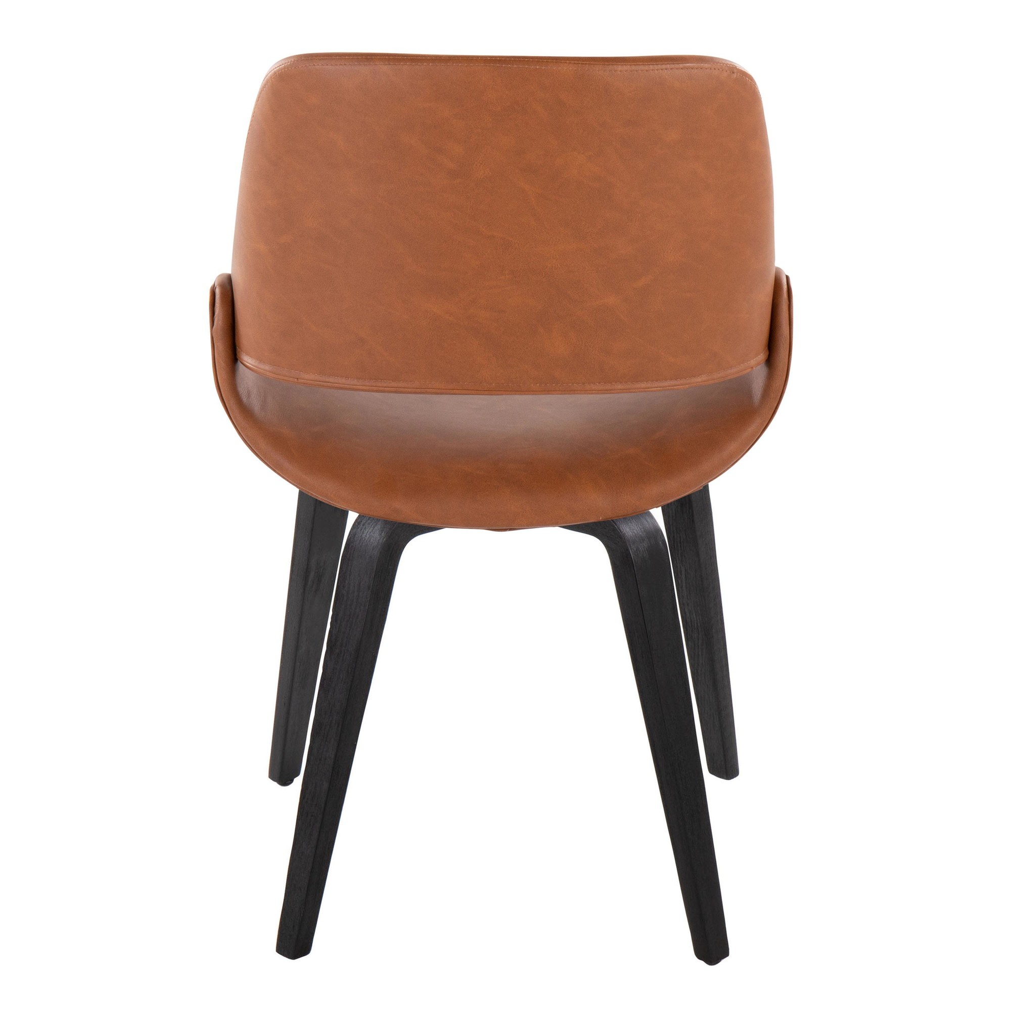 Fabrico Black/Camel Faux Leather Mid-Century Modern Accent Chairs (Set of 2) 5 Fabrico Black/Camel Faux Leather Mid-Century Modern Accent Chairs (Set of 2) - Image 5