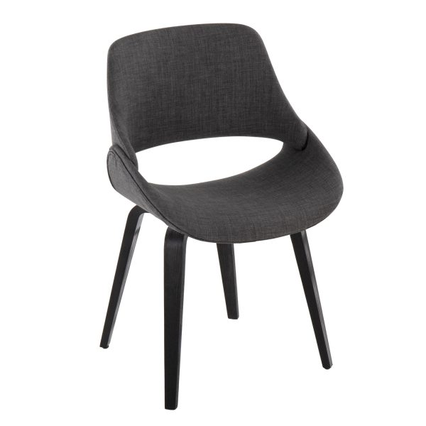 Fabrico BlackCharcoal Mid Century Modern Accent Chairs Set of 2 1