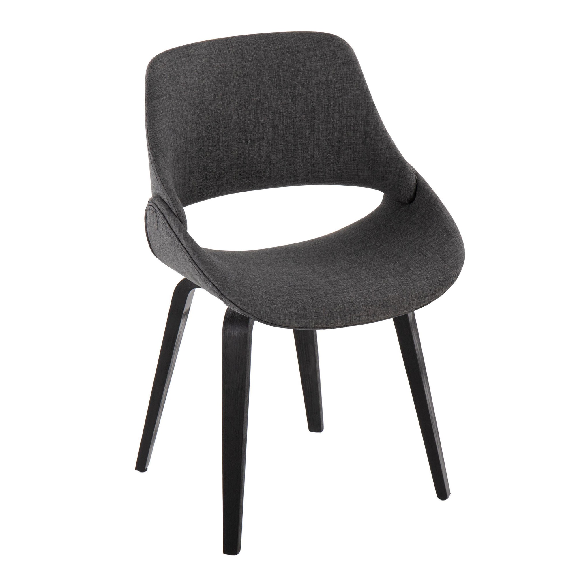 Fabrico Black/Charcoal Mid-Century Modern Accent Chairs (Set of 2) 2 Fabrico Black/Charcoal Mid-Century Modern Accent Chairs (Set of 2) - Image 2