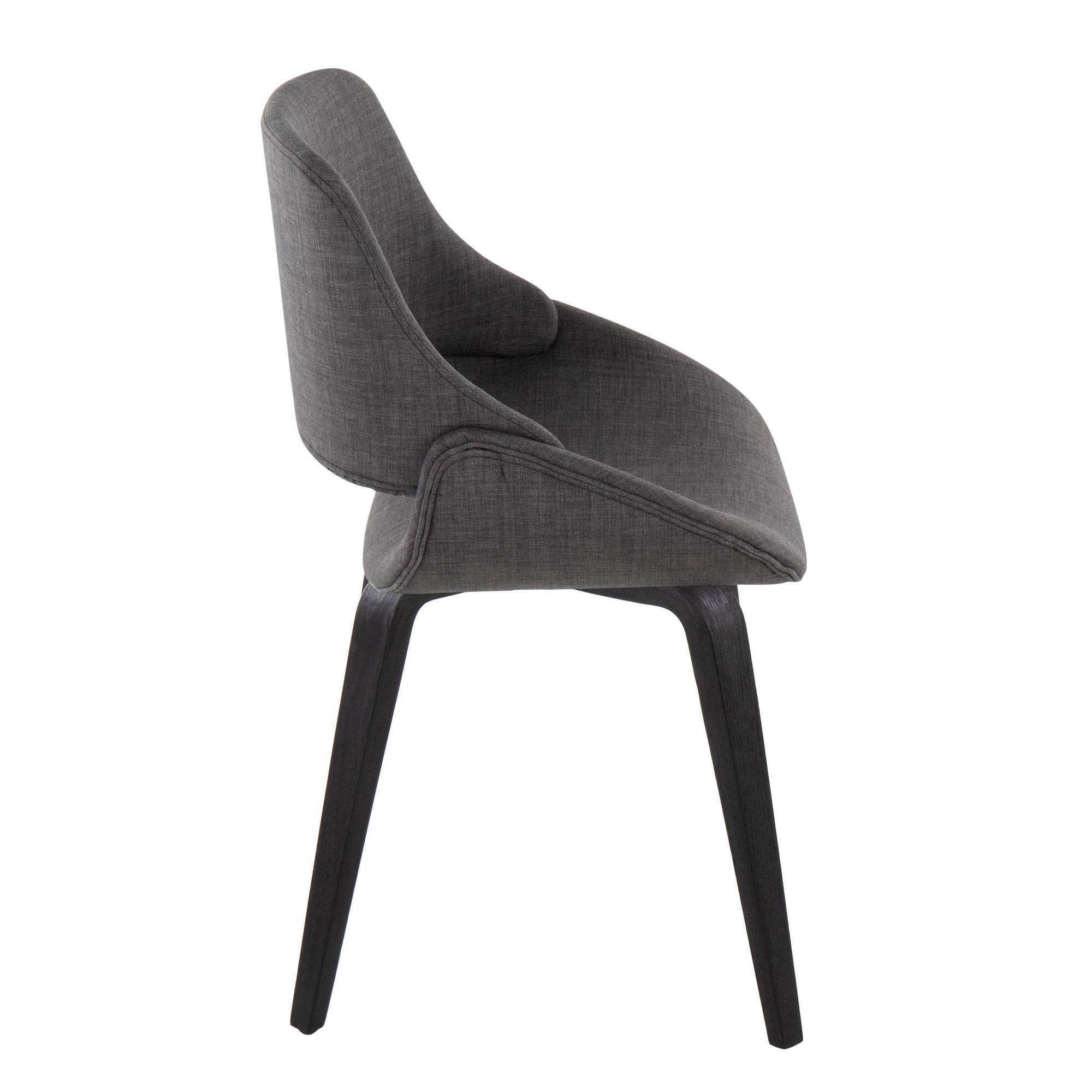 Fabrico Black/Charcoal Mid-Century Modern Accent Chairs (Set of 2) 3 Fabrico Black/Charcoal Mid-Century Modern Accent Chairs (Set of 2) - Image 3