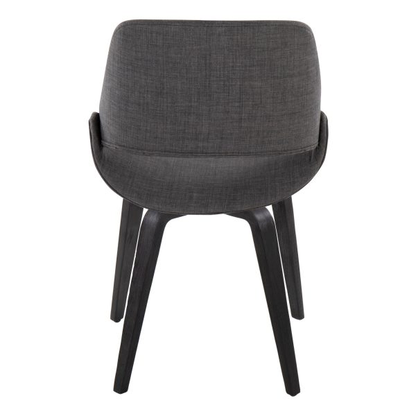 Fabrico BlackCharcoal Mid Century Modern Accent Chairs Set of 2 4