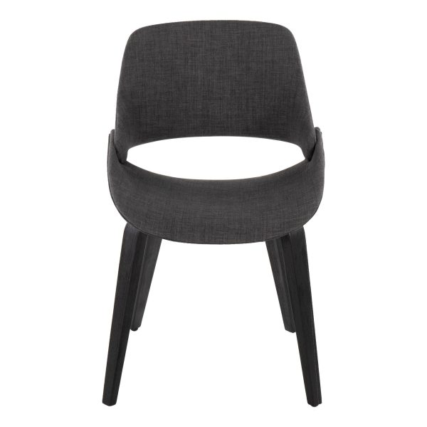 Fabrico BlackCharcoal Mid Century Modern Accent Chairs Set of 2 5
