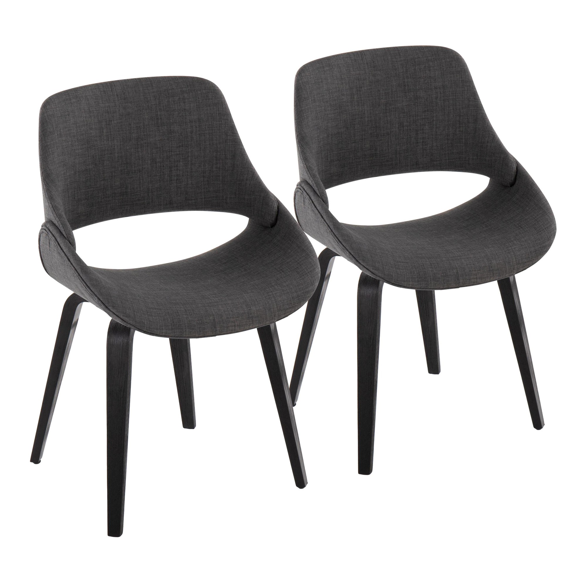 Fabrico Black/Charcoal Mid-Century Modern Accent Chairs (Set of 2) 1 Fabrico Black/Charcoal Mid-Century Modern Accent Chairs (Set of 2)