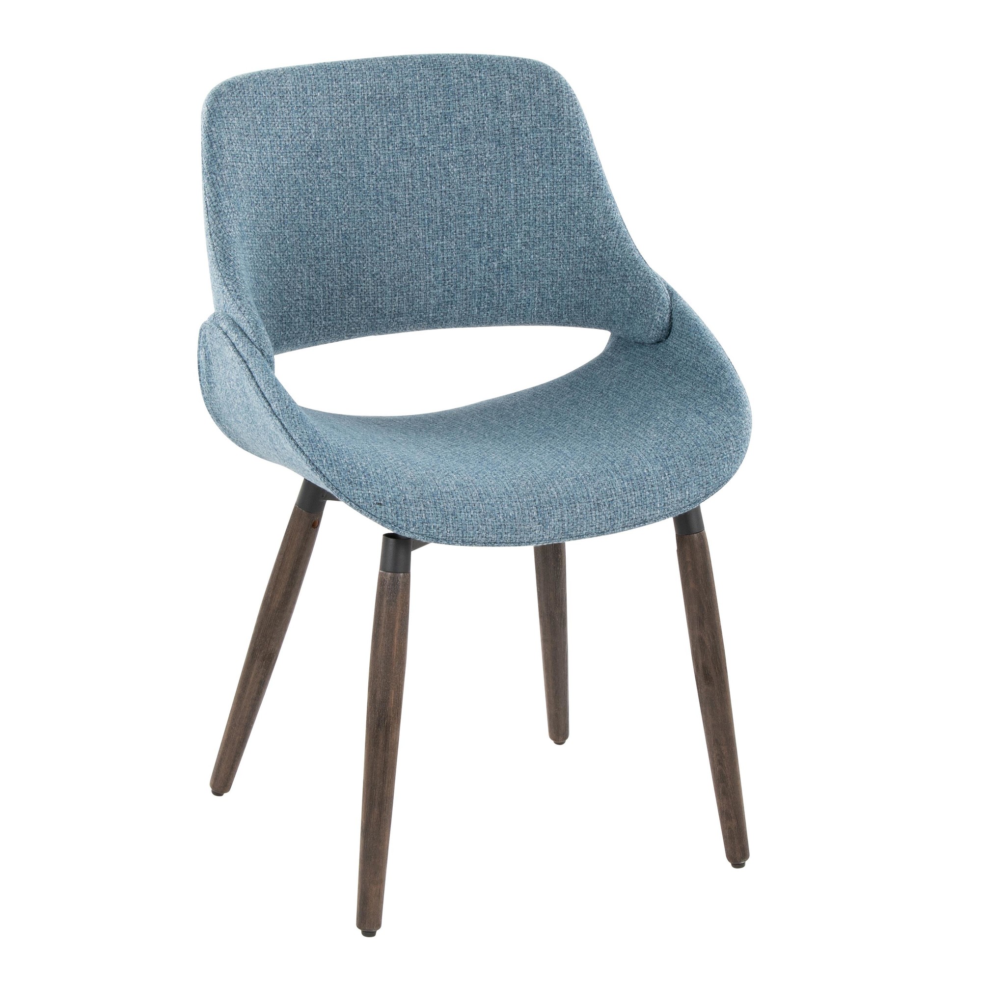 Fabrico Blue Farmhouse Accent Chairs Dark Walnut Wood (Set of 2) 3 Fabrico Blue Farmhouse Accent Chairs Dark Walnut Wood (Set of 2) - Image 3