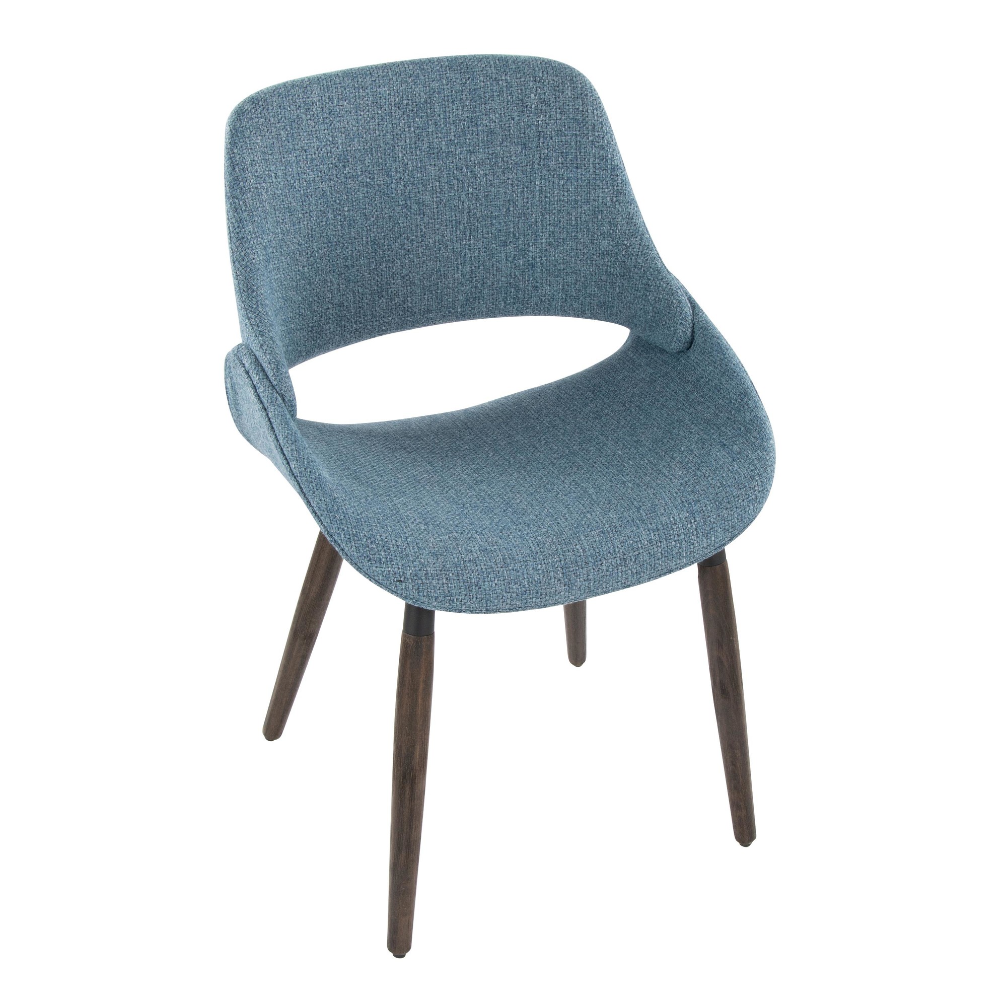 Fabrico Blue Farmhouse Accent Chairs Dark Walnut Wood (Set of 2) 8 Fabrico Blue Farmhouse Accent Chairs Dark Walnut Wood (Set of 2) - Image 8