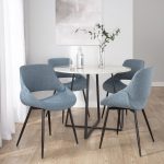 Fabrico Blue Mid-Century Modern Accent Chair, Black Metal (Set of 2) 12 Fabrico Blue Mid-Century Modern Accent Chair, Black Metal (Set of 2)