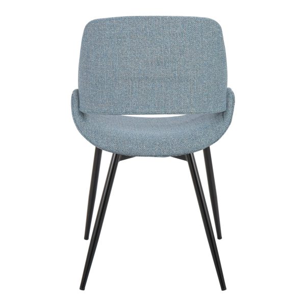 Fabrico Blue Mid Century Modern Accent Chair Black Metal Set of 2 6