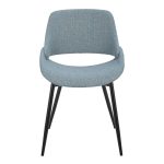 Fabrico Blue Mid-Century Modern Accent Chair, Black Metal (Set of 2) 18 Fabrico Blue Mid-Century Modern Accent Chair, Black Metal (Set of 2)