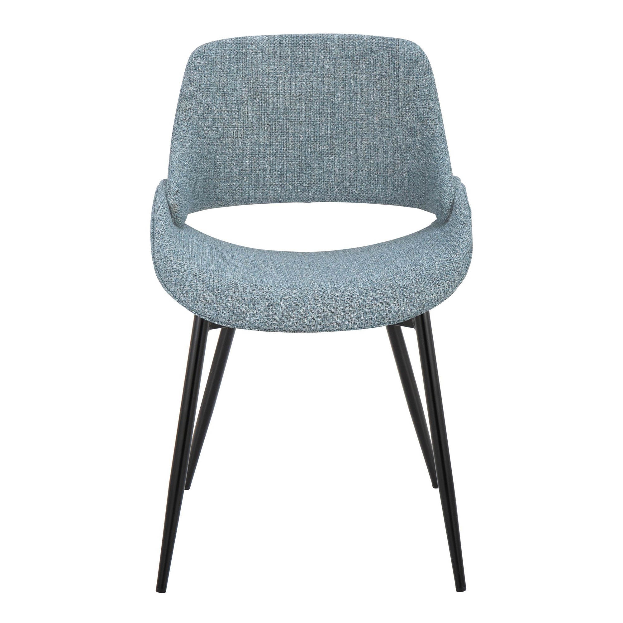 Fabrico Blue Mid-Century Modern Accent Chair, Black Metal (Set of 2) 8 Fabrico Blue Mid-Century Modern Accent Chair, Black Metal (Set of 2) - Image 8