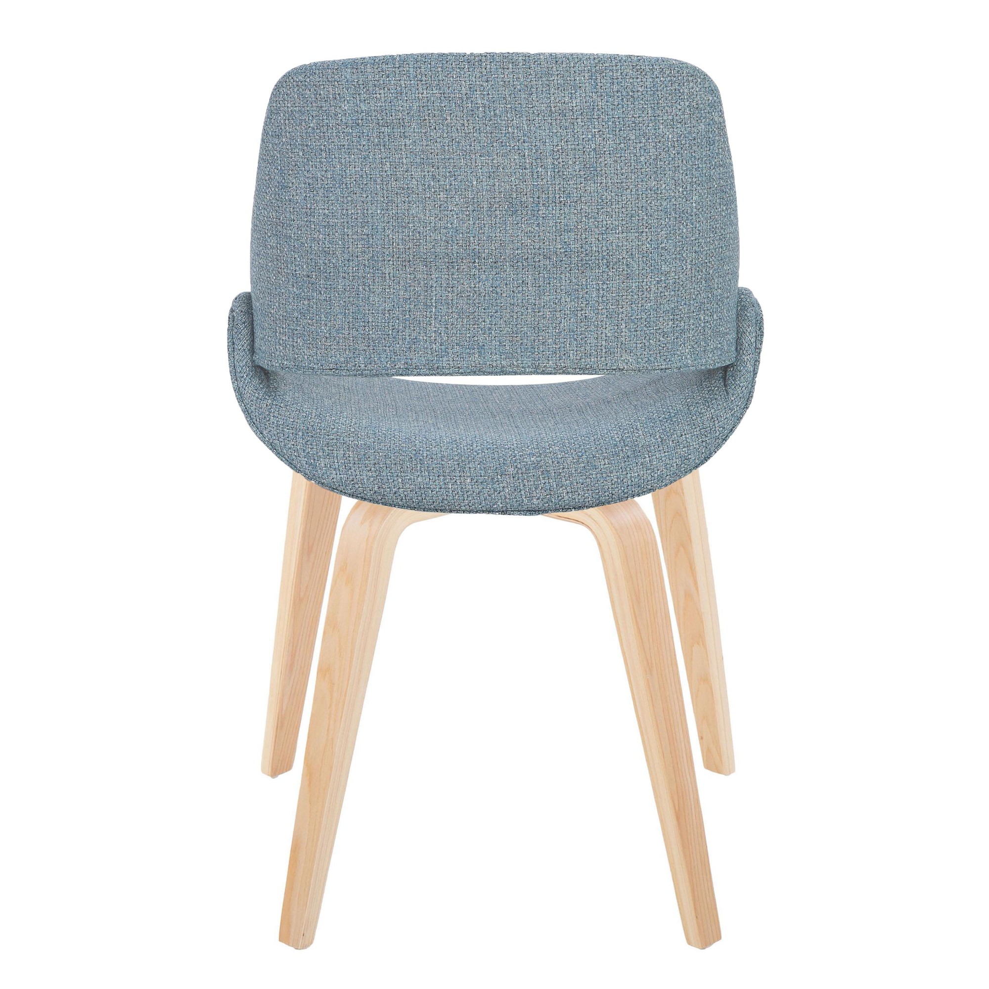 Fabrico Blue Mid-Century Modern Accent Chairs Natural Wood (Set of 2) 5 Fabrico Blue Mid-Century Modern Accent Chairs Natural Wood (Set of 2) - Image 5