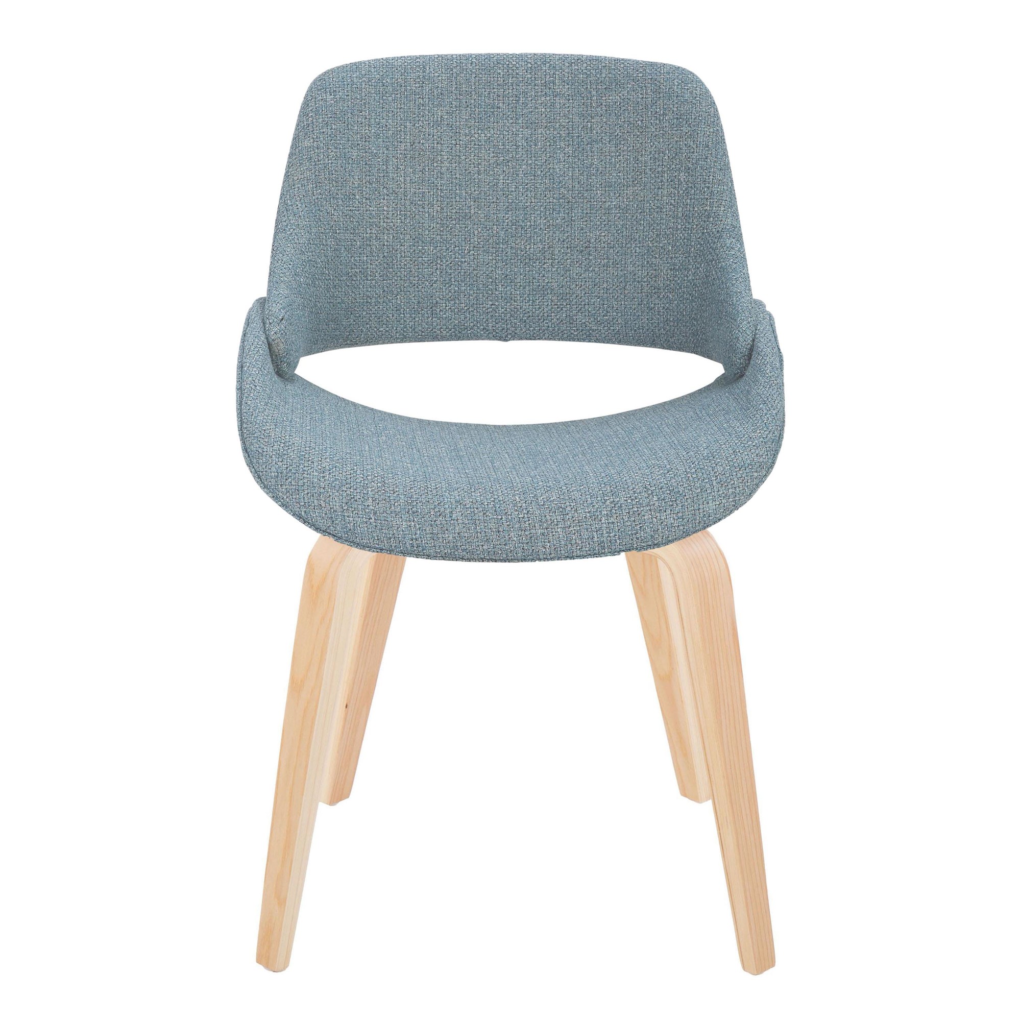 Fabrico Blue Mid-Century Modern Accent Chairs Natural Wood (Set of 2) 6 Fabrico Blue Mid-Century Modern Accent Chairs Natural Wood (Set of 2) - Image 6