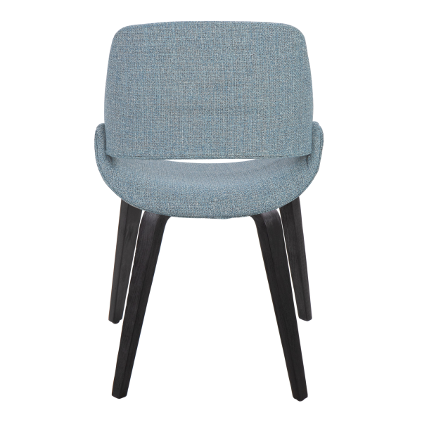 Fabrico Blue Mid Century Modern Black Wood Accent Chairs Set of 2 4