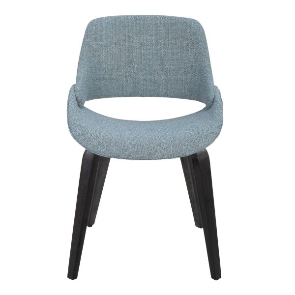 Fabrico Blue Mid Century Modern Black Wood Accent Chairs Set of 2 5