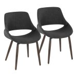Fabrico Charcoal Fabric Dark Walnut Farmhouse Accent Chairs (Set of 2) 11 Fabrico Charcoal Fabric Dark Walnut Farmhouse Accent Chairs (Set of 2)