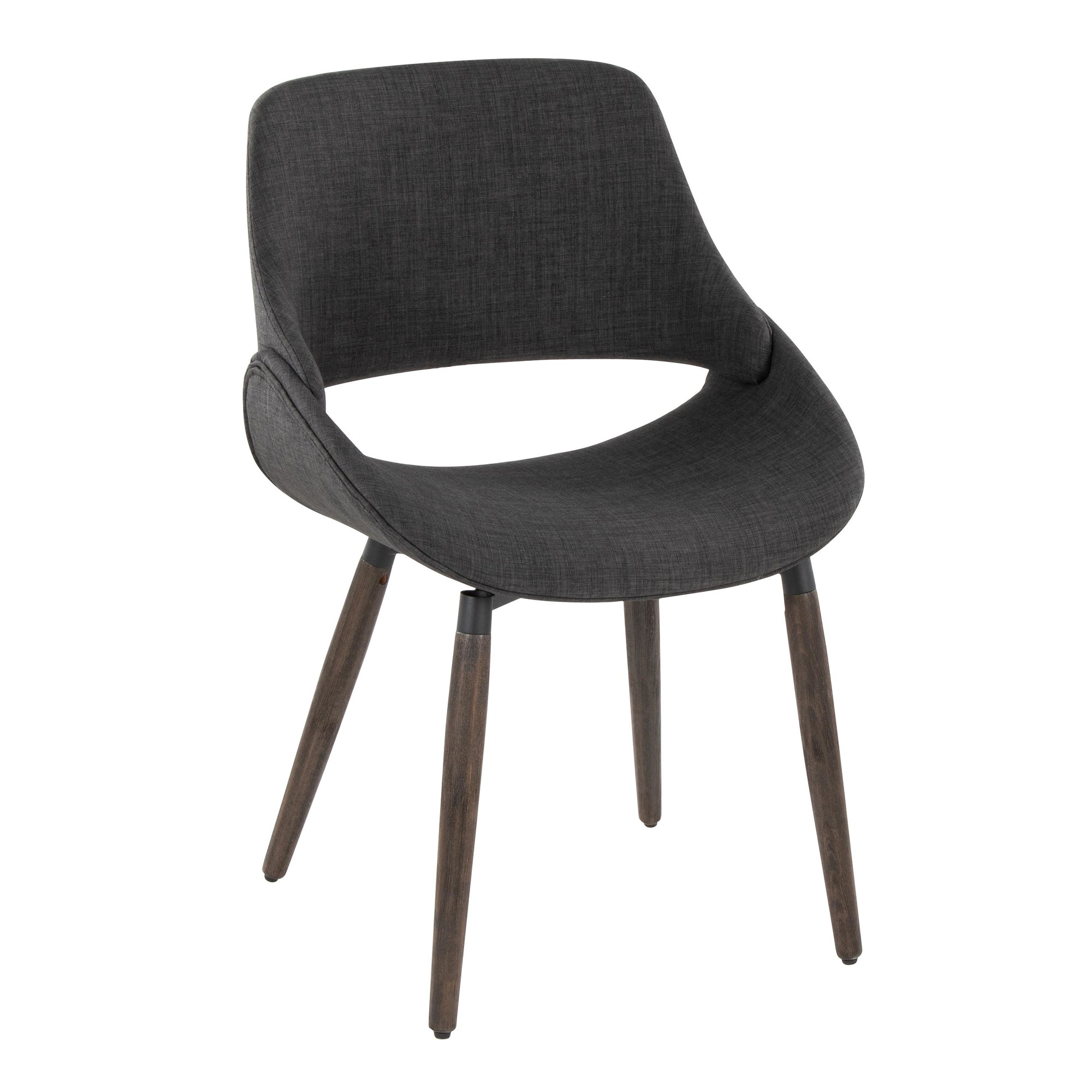 Fabrico Charcoal Fabric Dark Walnut Farmhouse Accent Chairs (Set of 2) 3 Fabrico Charcoal Fabric Dark Walnut Farmhouse Accent Chairs (Set of 2) - Image 3