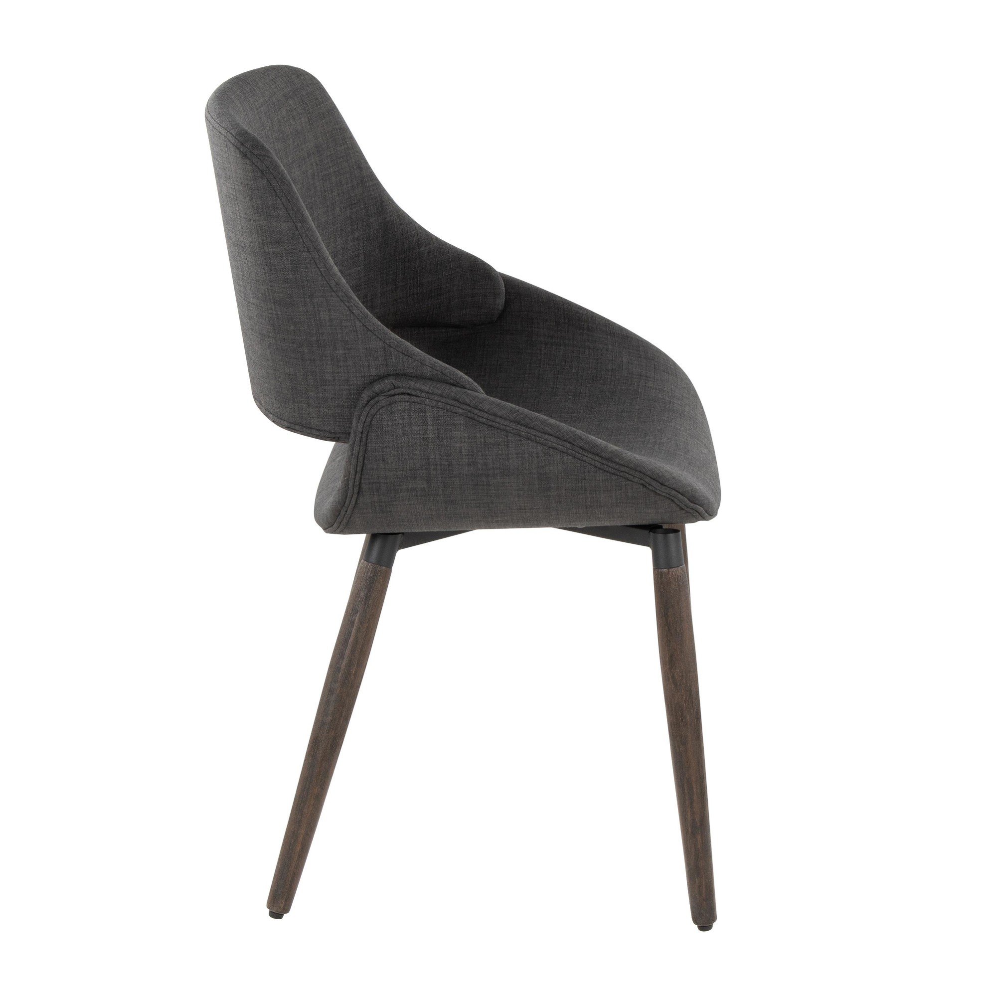 Fabrico Charcoal Fabric Dark Walnut Farmhouse Accent Chairs (Set of 2) 4 Fabrico Charcoal Fabric Dark Walnut Farmhouse Accent Chairs (Set of 2) - Image 4