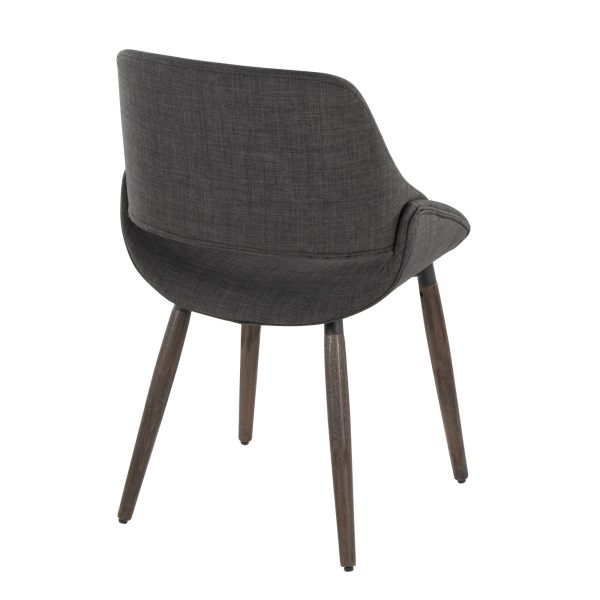 Fabrico Charcoal Fabric Dark Walnut Farmhouse Accent Chairs Set of 2 4