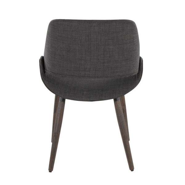 Fabrico Charcoal Fabric Dark Walnut Farmhouse Accent Chairs Set of 2 5