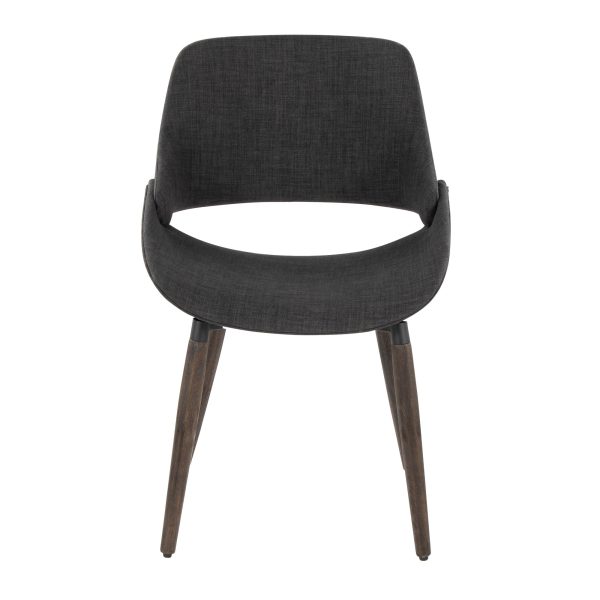 Fabrico Charcoal Fabric Dark Walnut Farmhouse Accent Chairs Set of 2 6