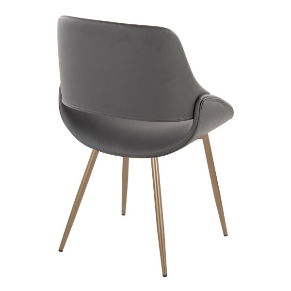 Fabrico Contemporary Antique Copper and Grey Accent Chairs Set of 2 3