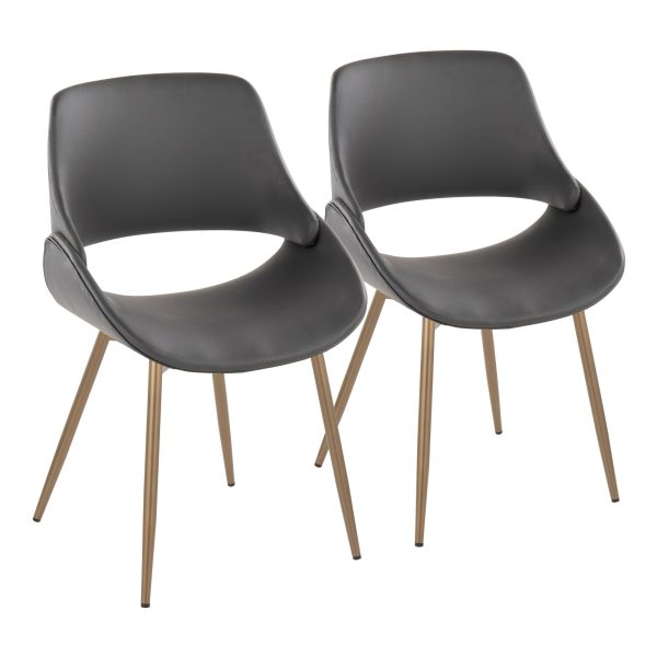 Fabrico Contemporary Antique Copper and Grey Accent Chairs Set of 2