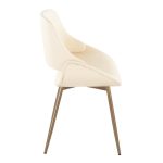 Fabrico Contemporary Cream Faux Leather Accent Chairs Antique Copper (Set of 2)