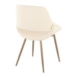 Fabrico Contemporary Cream Faux Leather Accent Chairs Antique Copper (Set of 2)