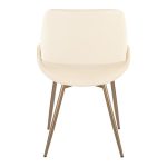 Fabrico Contemporary Cream Faux Leather Accent Chairs Antique Copper (Set of 2)