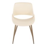 Fabrico Contemporary Cream Faux Leather Accent Chairs Antique Copper (Set of 2)