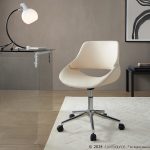 Fabrico Contemporary Cream Faux Leather Chrome Office Chair 8 Fabrico Contemporary Cream Faux Leather Chrome Office Chair