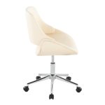 Fabrico Contemporary Cream Faux Leather Chrome Office Chair 10 Fabrico Contemporary Cream Faux Leather Chrome Office Chair