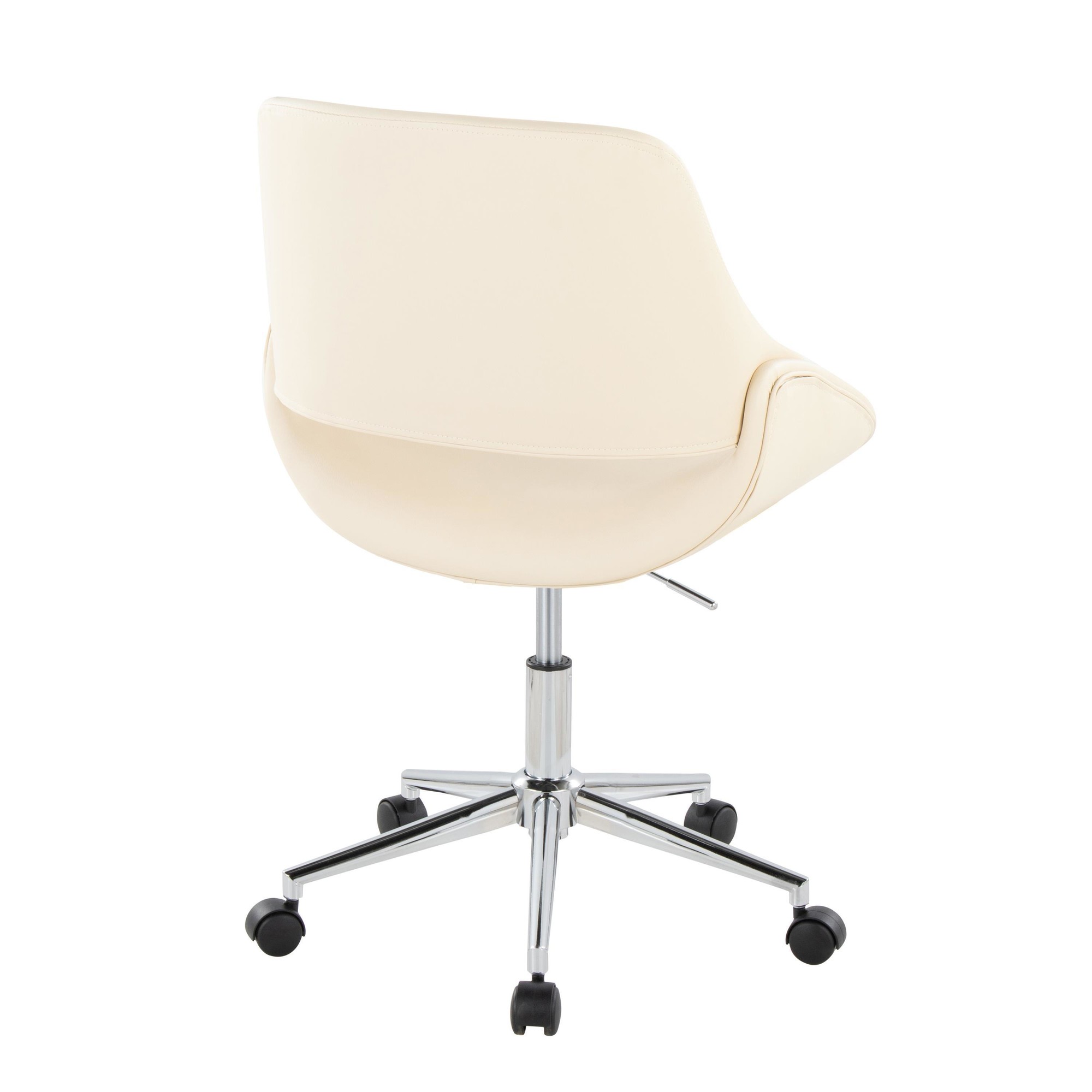 Fabrico Contemporary Cream Faux Leather Chrome Office Chair 4 Fabrico Contemporary Cream Faux Leather Chrome Office Chair - Image 4