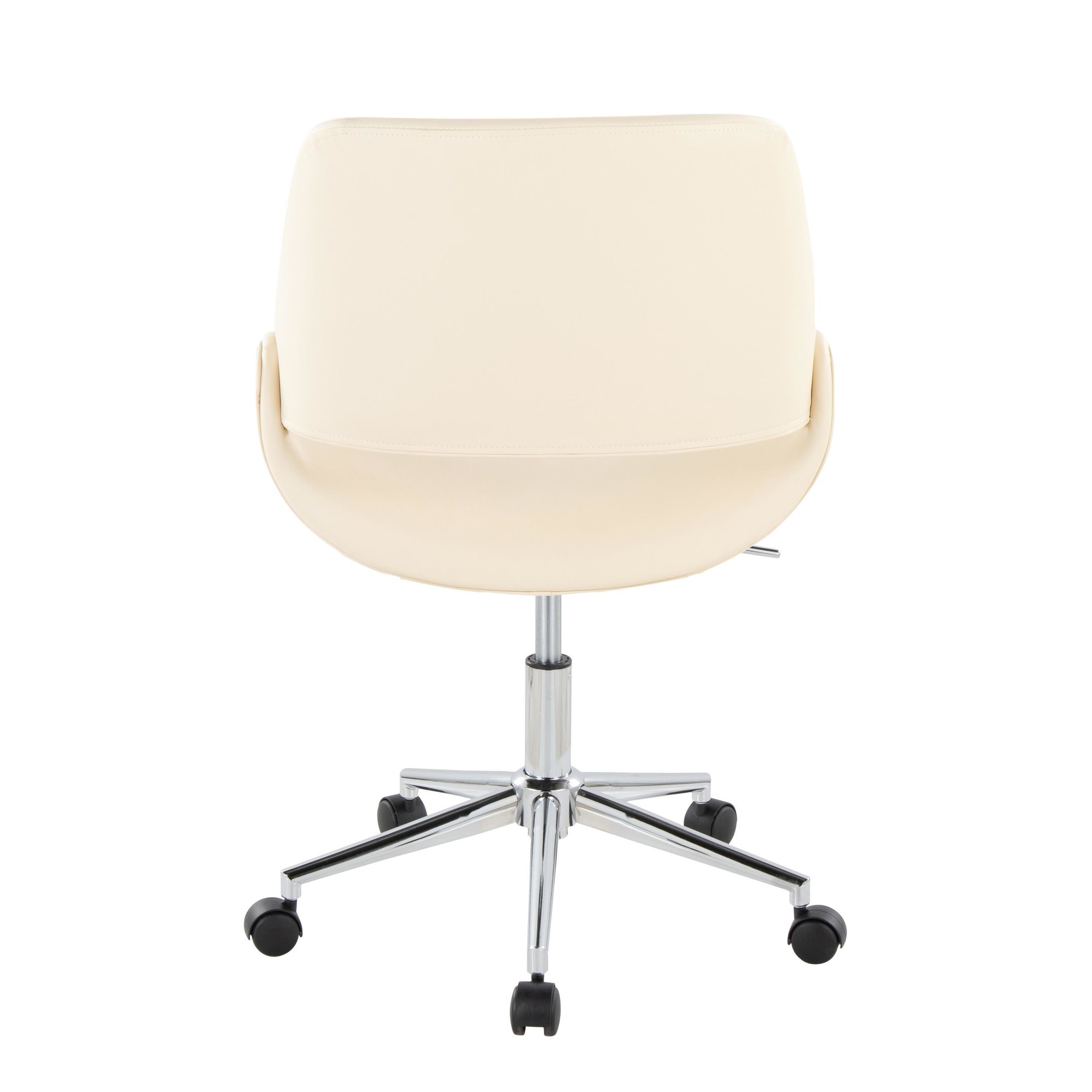 Fabrico Contemporary Cream Faux Leather Chrome Office Chair 5 Fabrico Contemporary Cream Faux Leather Chrome Office Chair - Image 5