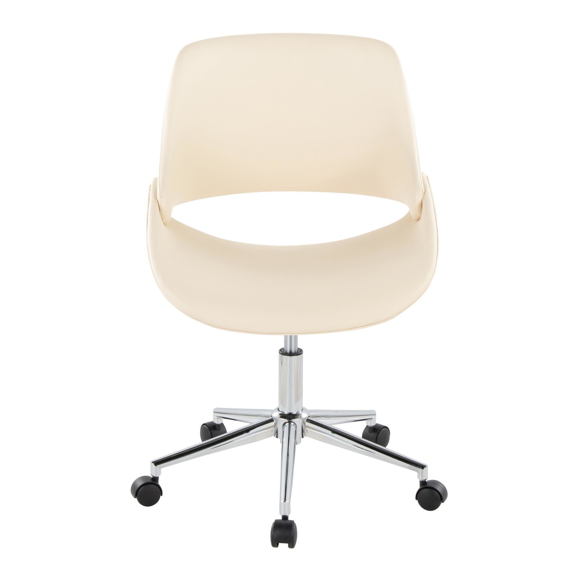 Fabrico Contemporary Cream Faux Leather Chrome Office Chair 6 Fabrico Contemporary Cream Faux Leather Chrome Office Chair - Image 6