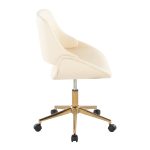 Fabrico Contemporary Cream Faux Leather Gold Office Chair 10 Fabrico Contemporary Cream Faux Leather Gold Office Chair