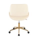 Fabrico Contemporary Cream Faux Leather Gold Office Chair 12 Fabrico Contemporary Cream Faux Leather Gold Office Chair