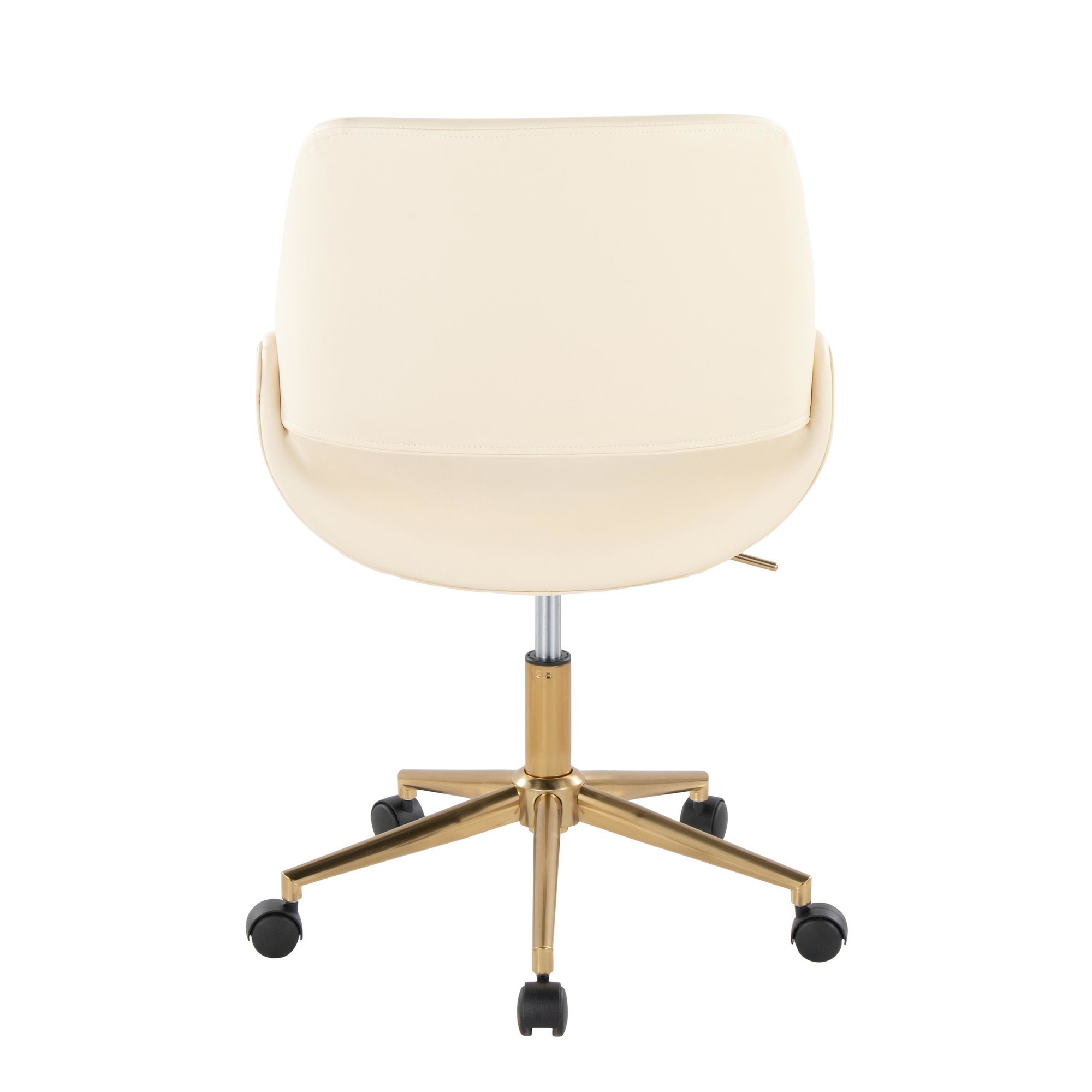 Fabrico Contemporary Cream Faux Leather Gold Office Chair 5 Fabrico Contemporary Cream Faux Leather Gold Office Chair - Image 5