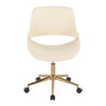 Fabrico Contemporary Cream Faux Leather Gold Office Chair 13 Fabrico Contemporary Cream Faux Leather Gold Office Chair