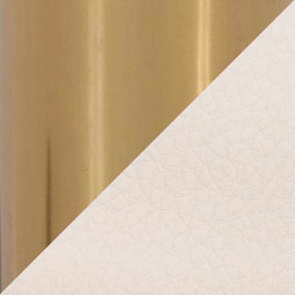 Fabrico Contemporary Cream Faux Leather Gold Office Chair 6