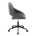 Fabrico Contemporary Grey Faux Leather Black Metal Office Chair