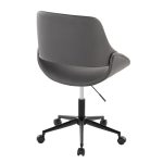 Fabrico Contemporary Grey Faux Leather Black Metal Office Chair