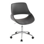 Fabrico Contemporary Grey Faux Leather Chrome Office Chair 9 Fabrico Contemporary Grey Faux Leather Chrome Office Chair