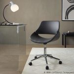 Fabrico Contemporary Grey Faux Leather Chrome Office Chair 8 Fabrico Contemporary Grey Faux Leather Chrome Office Chair
