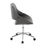 Fabrico Contemporary Grey Faux Leather Chrome Office Chair 10 Fabrico Contemporary Grey Faux Leather Chrome Office Chair