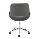 Fabrico Contemporary Grey Faux Leather Chrome Office Chair 12 Fabrico Contemporary Grey Faux Leather Chrome Office Chair