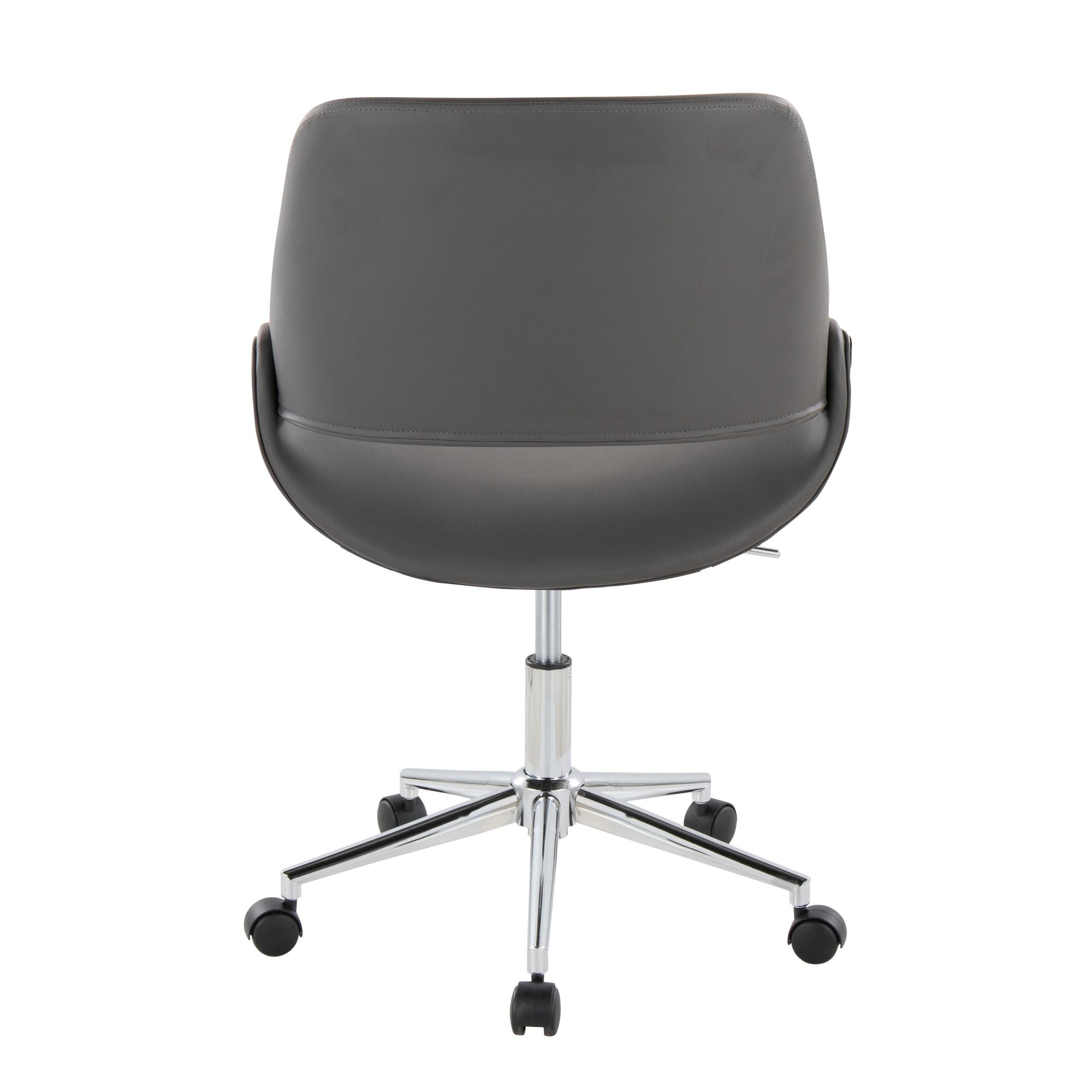 Fabrico Contemporary Grey Faux Leather Chrome Office Chair 5 Fabrico Contemporary Grey Faux Leather Chrome Office Chair - Image 5