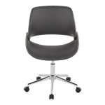 Fabrico Contemporary Grey Faux Leather Chrome Office Chair 13 Fabrico Contemporary Grey Faux Leather Chrome Office Chair