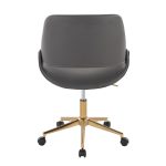 Fabrico Contemporary Grey Faux Leather and Gold Office Chair